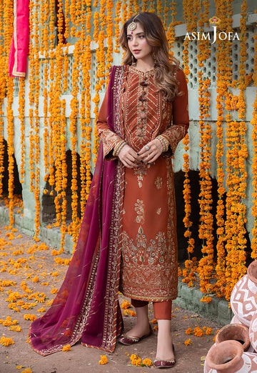 Asim Jofa AJAB-14 Abresham Embroidered Lawn Online Shopping